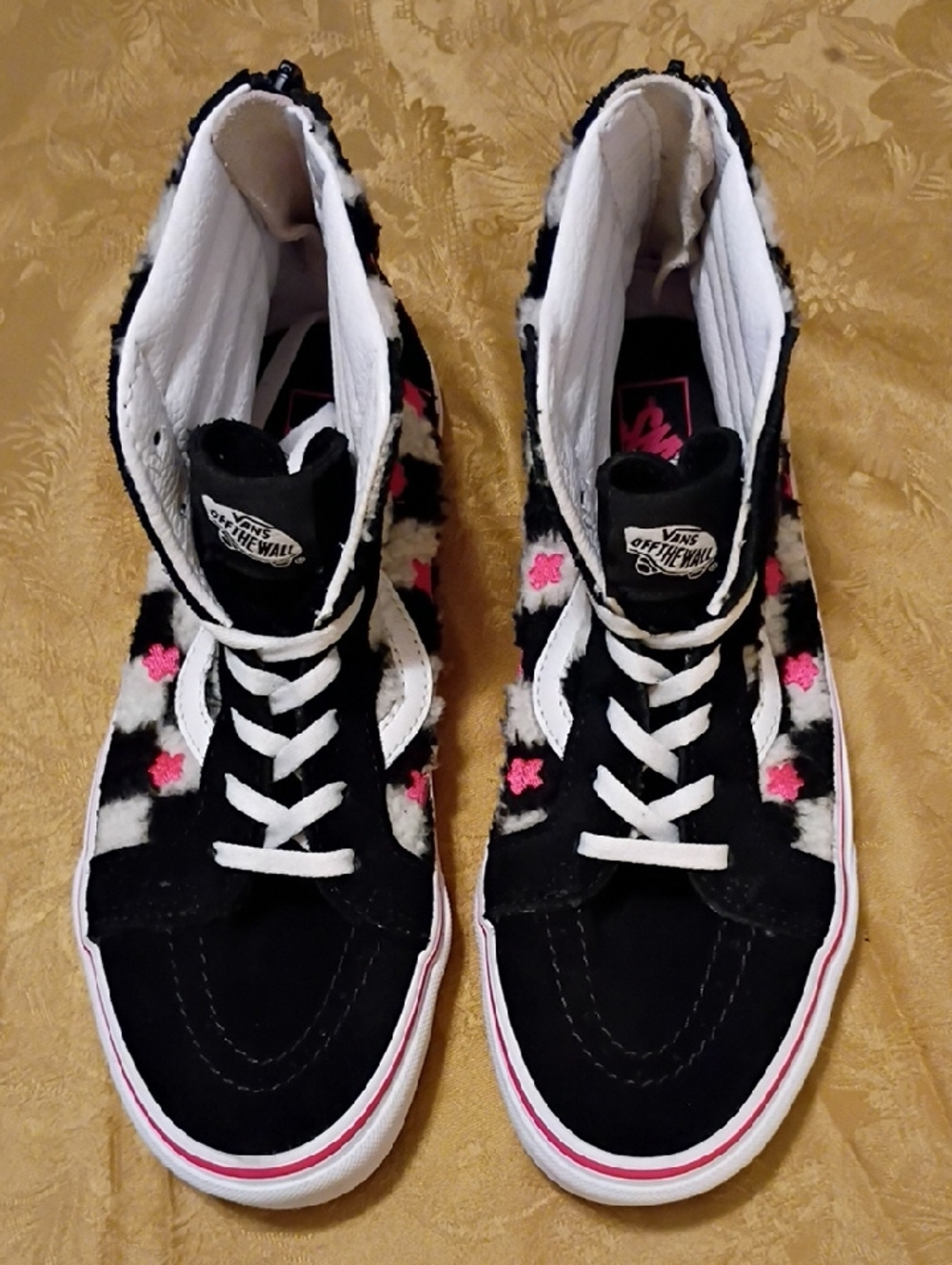 VANS Sk8-Hi Black/White & Pink Leopard High-Top Sneakers Women's 8.0 Men's 6.5 - Picture 4 of 12